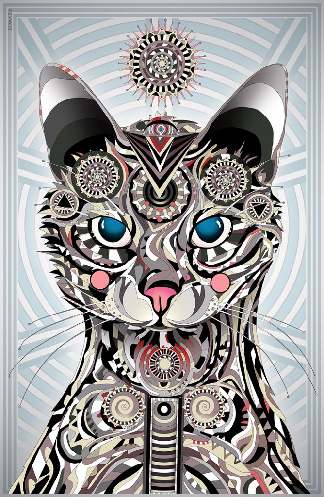 Artes de felinos psicodélicos