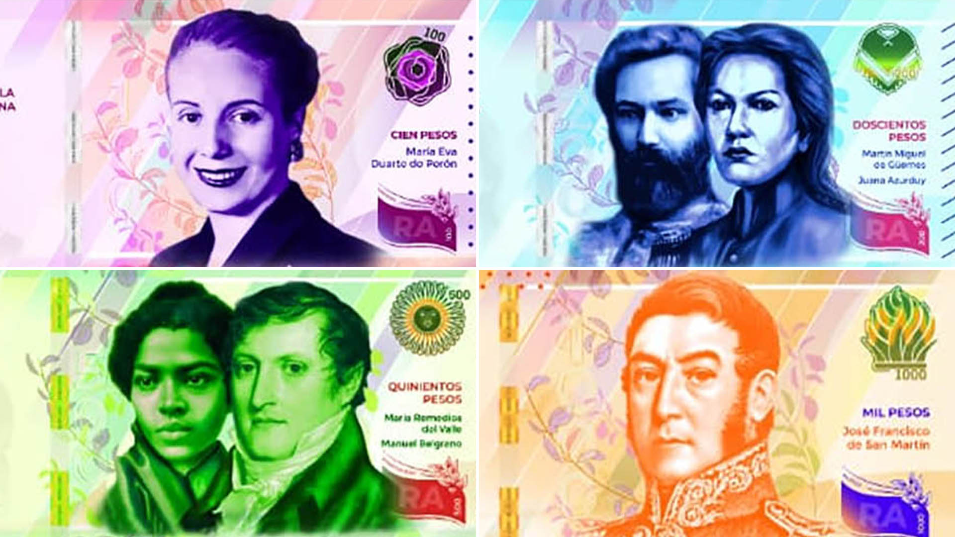 Conocé uno por uno los nuevos billetes argentinos que estarán en circulación